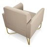 Kit 2 Poltronas Marisa Suede Bege Base X Industrial Dourado - D'rossi - 5