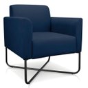 Ver imagem 1 de Poltrona Marisa Suede Azul Marinho Base X Industrial Preto - D'Rossi