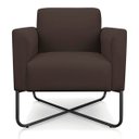 Ver imagem 3 de Poltrona Marisa Suede Marrom Base X Industrial Preto - D'Rossi