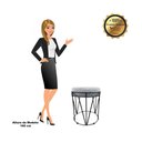 Ver imagem 4 de Puff Multiuso com Mesa Babu 2 em 1 Suede Cinza Base Preto