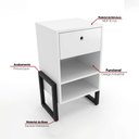 Ver imagem 3 de Mesa de Cabeceira Wolli 1 Gaveta Branco D’rossi