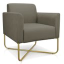 Ver imagem 3 de Kit 2 Poltronas Marisa Suede Marrom Rato Base X Industrial Dourado - D'Rossi