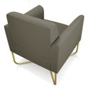 Ver imagem 6 de Kit 2 Poltronas Marisa Suede Marrom Rato Base X Industrial Dourado - D'Rossi