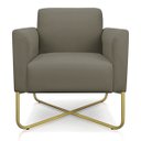 Ver imagem 4 de Kit 2 Poltronas Marisa Suede Marrom Rato Base X Industrial Dourado - D'Rossi