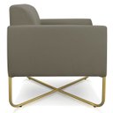 Ver imagem 5 de Kit 2 Poltronas Marisa Suede Marrom Rato Base X Industrial Dourado - D'Rossi