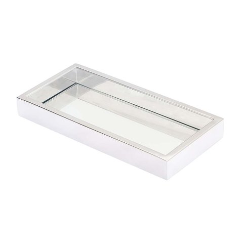 Bandeja Pequena 12x25cm em Aço Inox Polido Linha Larissa Stainless