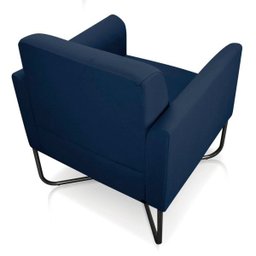 Kit 2 Poltronas Marisa Suede Azul Marinho Base X Industrial Preto - D'Rossi - 6