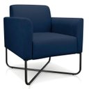 Ver imagem 3 de Kit 2 Poltronas Marisa Suede Azul Marinho Base X Industrial Preto - D'Rossi