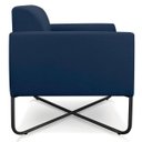 Ver imagem 5 de Kit 2 Poltronas Marisa Suede Azul Marinho Base X Industrial Preto - D'Rossi