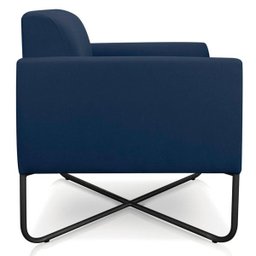 Kit 2 Poltronas Marisa Suede Azul Marinho Base X Industrial Preto - D'Rossi - 5