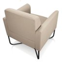 Ver imagem 5 de Kit 2 Poltronas Marisa Suede Bege Base X Industrial Preto - D'Rossi