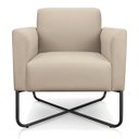 Ver imagem 4 de Kit 2 Poltronas Marisa Suede Bege Base X Industrial Preto - D'Rossi