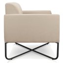 Ver imagem 6 de Kit 2 Poltronas Marisa Suede Bege Base X Industrial Preto - D'Rossi