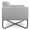 Ver imagem 5 de Kit 2 Poltronas Marisa Suede Cinza Base X Industrial Preto - D'Rossi
