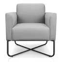 Ver imagem 4 de Kit 2 Poltronas Marisa Suede Cinza Base X Industrial Preto - D'Rossi