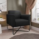 Ver imagem 2 de Kit 2 Poltronas Marisa Suede Preto Base X Industrial Preto - D'Rossi