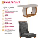 Ver imagem 7 de Mesa de Jantar Milena 180cm Tampo MDF Vidro Canto Copo com 6 Cadeiras Carolina