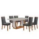Ver imagem 2 de Mesa de Jantar Milena 180cm Tampo MDF Vidro Canto Copo com 6 Cadeiras Carolina