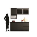 Ver imagem 2 de Jogo de Cozinha Modulada 178m com Balcão 120m FLEX  C/ Tampo MDP Etna - Grafite Poliman
