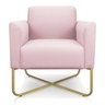 Poltrona Marisa Suede Rosa Bebê Base X Industrial Dourado - D'Rossi - 4