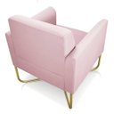 Ver imagem 3 de Poltrona Marisa Suede Rosa Bebê Base X Industrial Dourado - D'Rossi