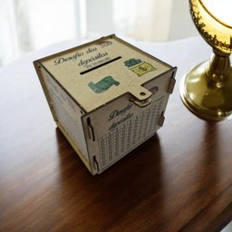 Cofre Guardar Woodbox Desafio 30 Mil Junte Dinheiro Natural - 2