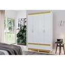 Ver imagem 4 de Guarda-Roupa Roupeiro Solteiro Romeu 4 portas 2 Gavetas Branco - Rede Móveis