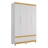 Guarda-Roupa Roupeiro Solteiro Romeu 4 portas 2 Gavetas Branco - Rede Móveis - 3