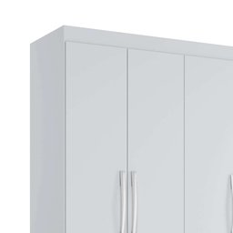 Guarda-Roupa Roupeiro Solteiro Romeu 4 portas 2 Gavetas Branco - Rede Móveis - 7