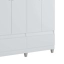 Ver imagem 6 de Guarda-Roupa Roupeiro Solteiro Romeu 4 portas 2 Gavetas Branco - Rede Móveis