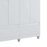 Guarda-Roupa Roupeiro Solteiro Romeu 4 portas 2 Gavetas Branco - Rede Móveis - 6