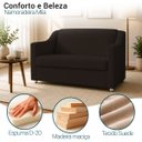 Ver mais imagens de Kit Namoradeira + 4 Poltronas Decorativas para Sala Mila Suede Cores Pé de Plastico Cromado