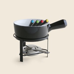 Aparelho de Fondue Daily Cerâmica Preto com 8 Peças - A\casa
