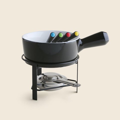 Aparelho de Fondue Daily Cerâmica Preto com 8 Peças - A\casa