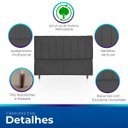 Ver imagem 3 de Cabeceira Estofada Moderna e Elegante para Cama de Casal 140 Eros Suede