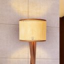 Ver imagem 2 de Luminária Abajur Paris Cúpula Indiana Detalhada Sala Bivolt - Palha/dourado