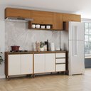 Ver imagem 1 de Cozinha Completa Venaly 9 Portas 2 Gavetas Cinamomo/Off White - Henn