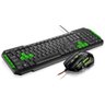 Kit Teclado e Mouse Gamer Multilaser - Verde - Teclas Multimídia - 2400dpi - TC201 / MO208 - 1