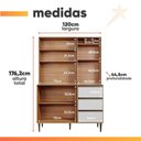 Ver mais imagens de Armário de Cozinha Completa 5 Portas 3 Gavetas Itália Madeirado/off White