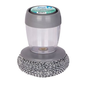 Escova de Limpeza com Dispenser de Detergente e Palha de Aço