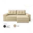 Ver imagem 2 de Sofá Luca 3 Lugares Retrátil com Chaise 202cm Bege Suede Sala Estilo Clássico Cia Lar
