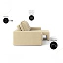 Ver imagem 3 de Sofá Luca 3 Lugares Retrátil com Chaise 202cm Bege Suede Sala Estilo Clássico Cia Lar