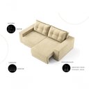 Ver imagem 4 de Sofá Luca 3 Lugares Retrátil com Chaise 202cm Bege Suede Sala Estilo Clássico Cia Lar