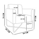 Ver mais imagens de Kit 2 Poltronas Marisa Suede Azul Marinho Base X Industrial Dourado - D'rossi