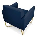 Ver imagem 6 de Kit 2 Poltronas Marisa Suede Azul Marinho Base X Industrial Dourado - D'rossi