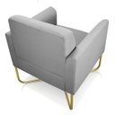 Ver imagem 6 de Kit 2 Poltronas Marisa Suede Cinza Base X Industrial Dourado - D'Rossi