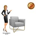 Ver imagem 7 de Kit 2 Poltronas Marisa Suede Cinza Base X Industrial Dourado - D'Rossi