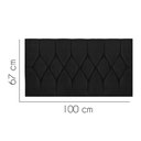 Ver imagem 2 de Painel Estofada Istambul Botão Capitonê 100cm Solteiro para Cama Box Quarto Corino Preto - Ahazzo Mó