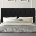 Ver imagem 1 de Painel Estofada Istambul Botão Capitonê 100cm Solteiro para Cama Box Quarto Corino Preto - Ahazzo Mó