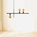 Ver imagem 1 de Pendente Lustre Haven 3 Lampadas para Sala Salao Cozinha e Comercio - Preto/cobre Verniz